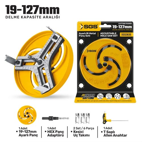 Bİ-METAL AYARLI PANÇ SETİ 19-127 MM
