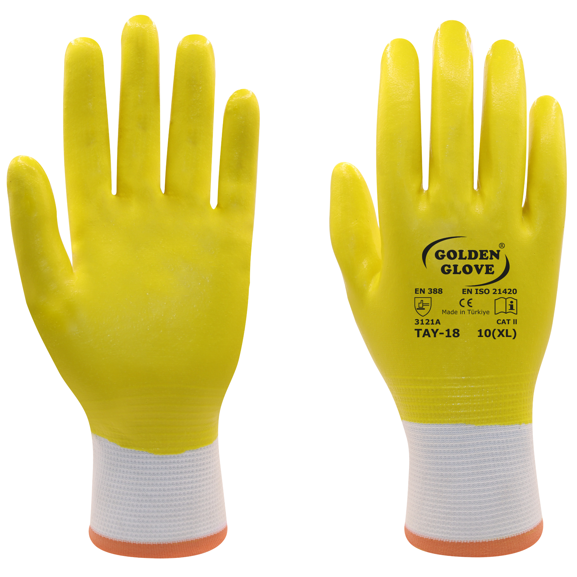 GOLDEN GLOVE TAY-18 TAM KAPLI ELDİVEN SARI NO:10