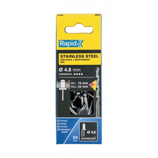 PERÇİN Ø4.8x25mm Paslanmaz + Matkap Ucu 50 Adet