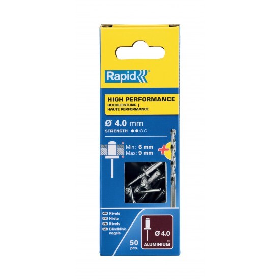 PERÇİN Ø4x12mm Alu + Matkap Ucu 50 Adet