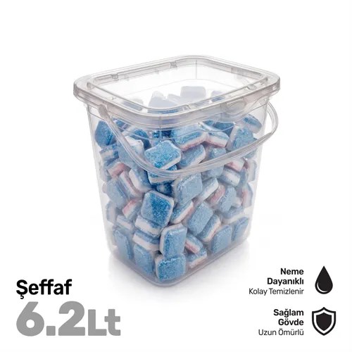 SAKLAMA KABI DİKDÖRTGEN 6200 ML (DETERJANLIK)