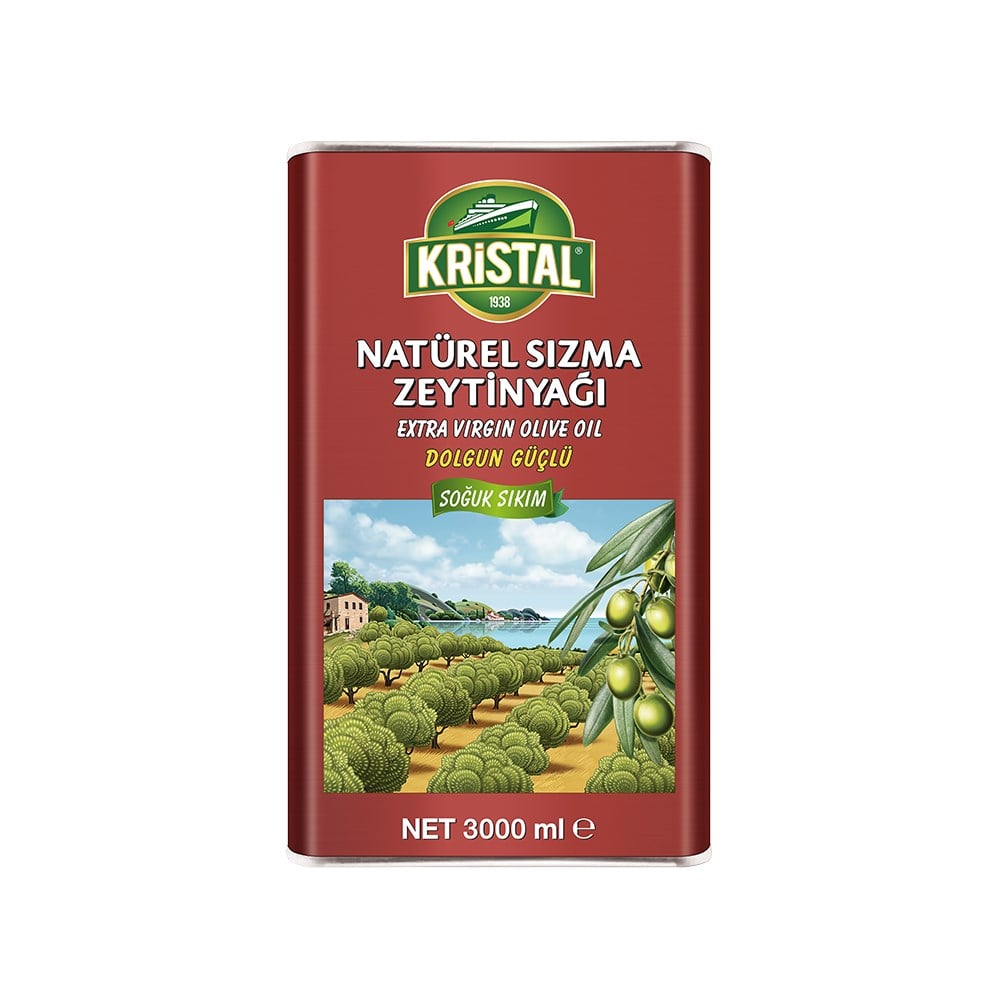 Natürel Sızma Zeytinyağı Dolgun Güçlü 3 L Teneke