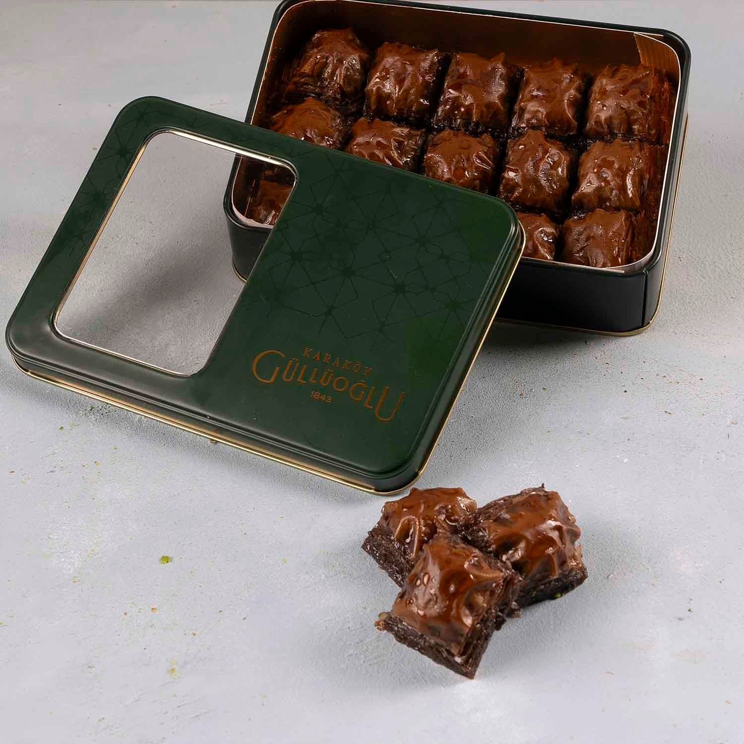 Çikolatalı Baklava 900gr Metal Kutuda