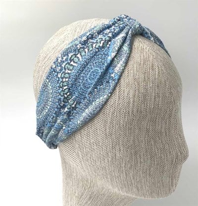 ORTASI BANTLI DESENLİ MAVİ BANDANA BAND06