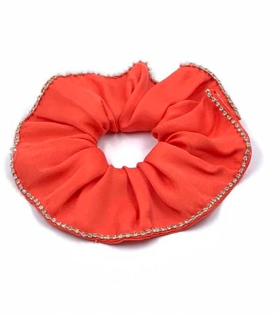 SCRUNCHIE KRİSTAL TAŞLI KIRMIZI SATEN TOKA SCR25