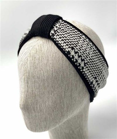 YÜNLÜ KIŞLIK SİYAH BEYAZ BANDANA BAND03