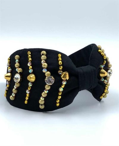 GOLDY MODEL SİYAH SATEN TAÇ GOLD01