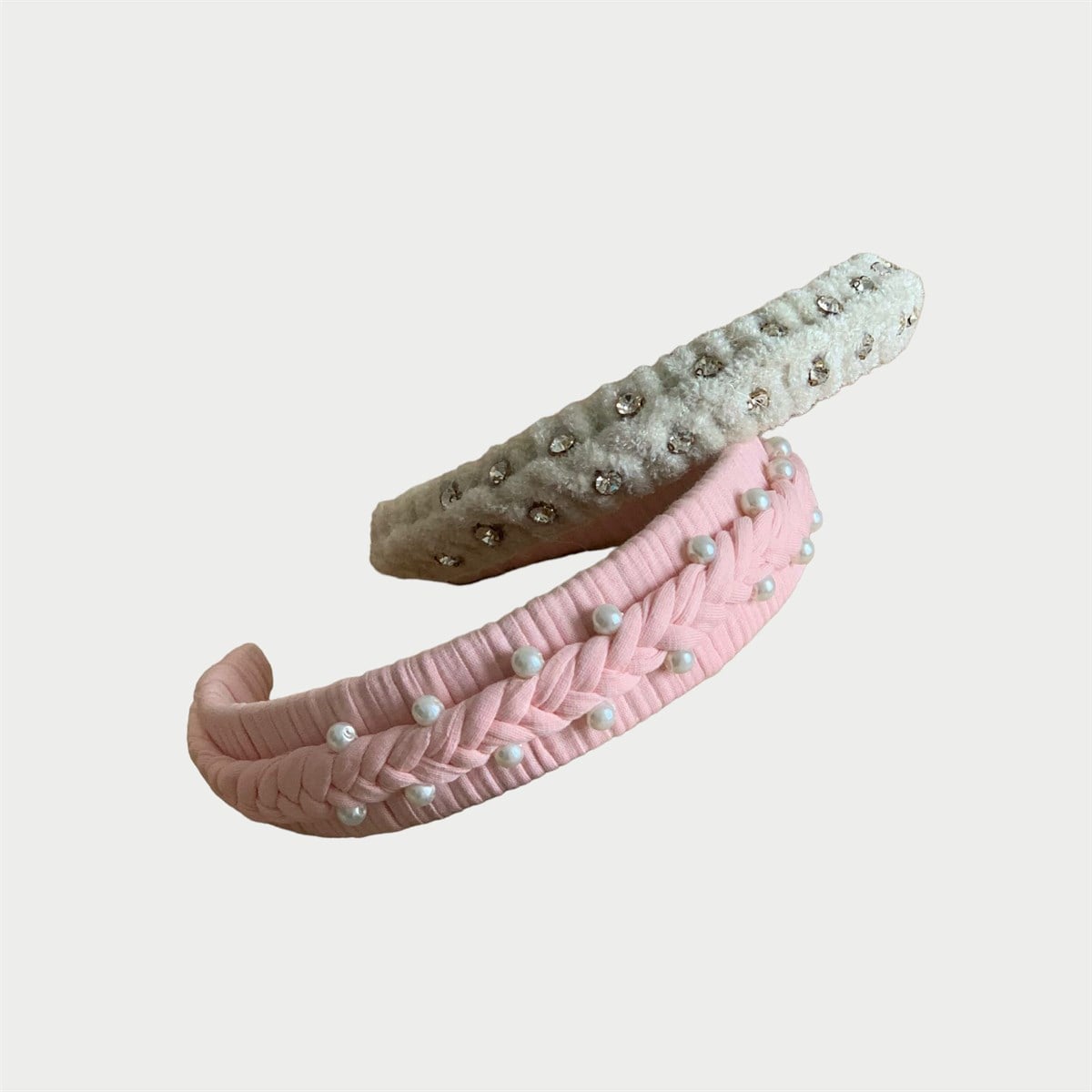 KREM VE PEMBE İKİLİ TAÇ SETİ IKIL01