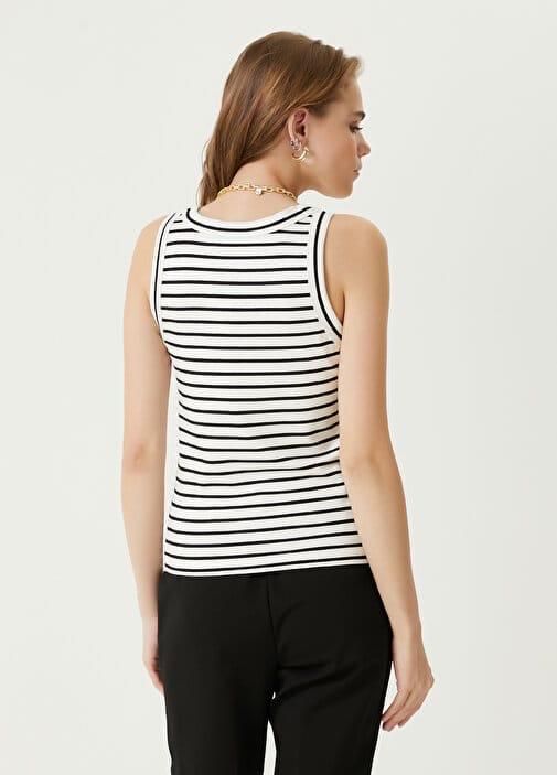 BYMN Çizgili Beyaz Atlet