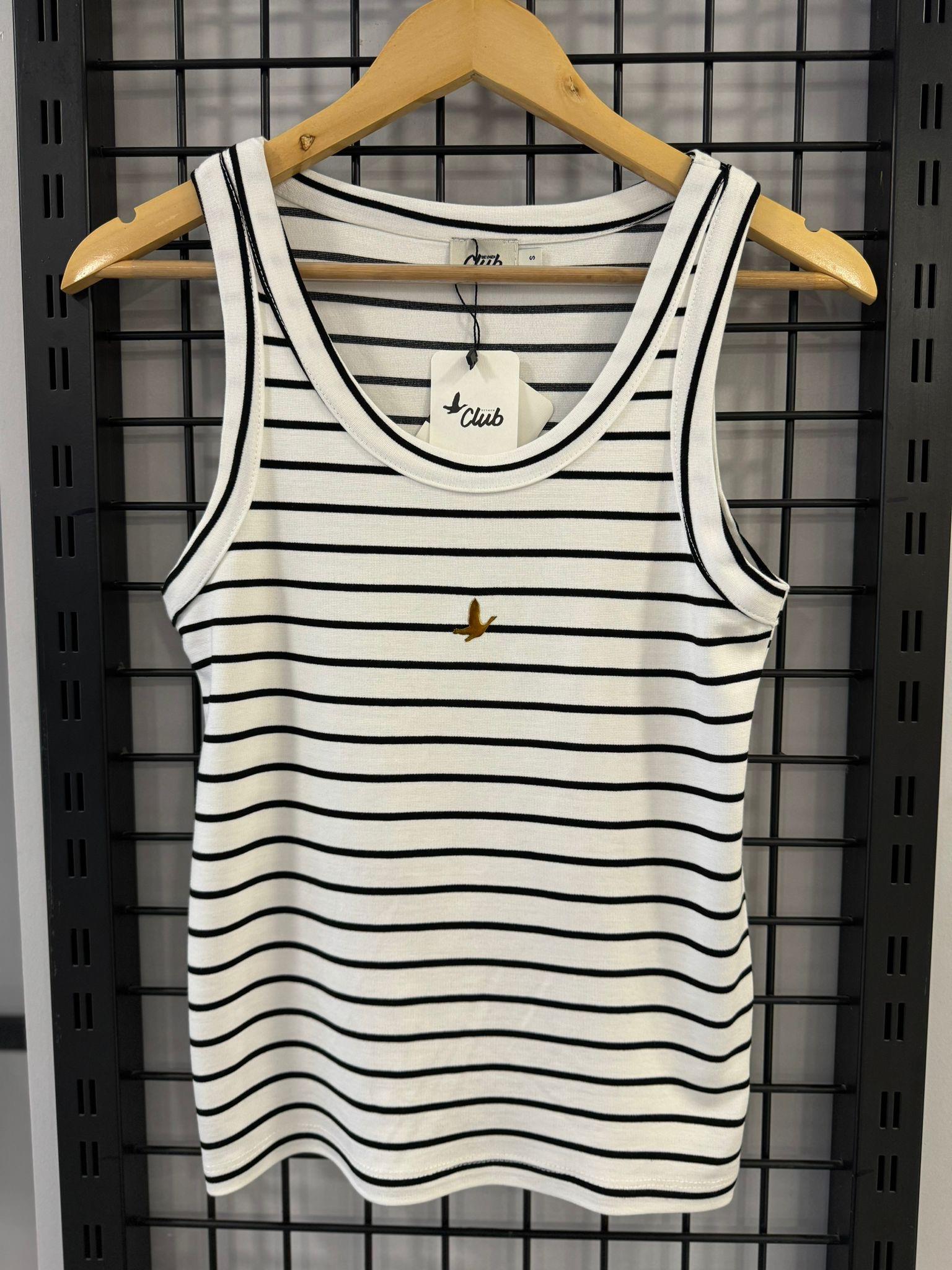 BYMN Çizgili Beyaz Atlet