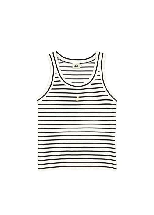 BYMN Çizgili Beyaz Atlet