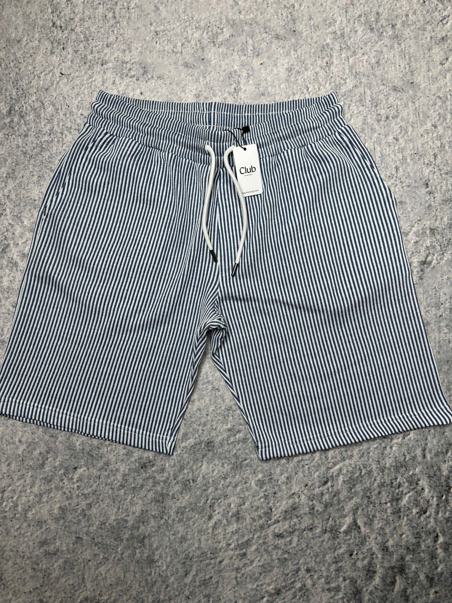 BYMN Lacivert Çizgili Şort