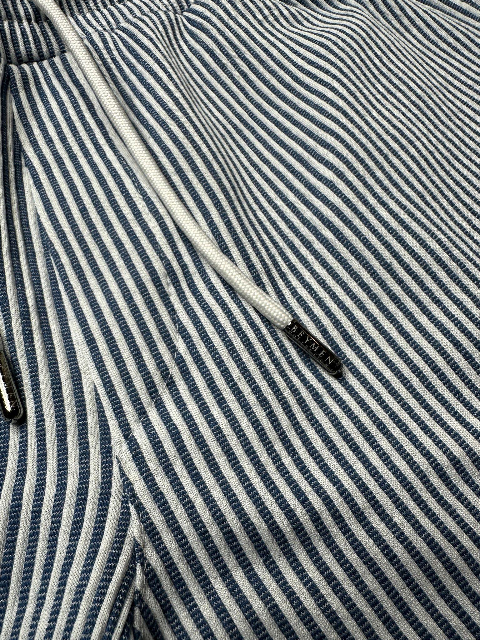 BYMN Lacivert Çizgili Şort