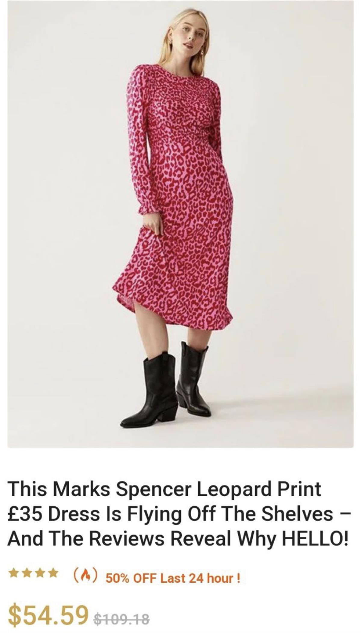 Marks&Spencer Full Likralı Leopar Desenli Elbise