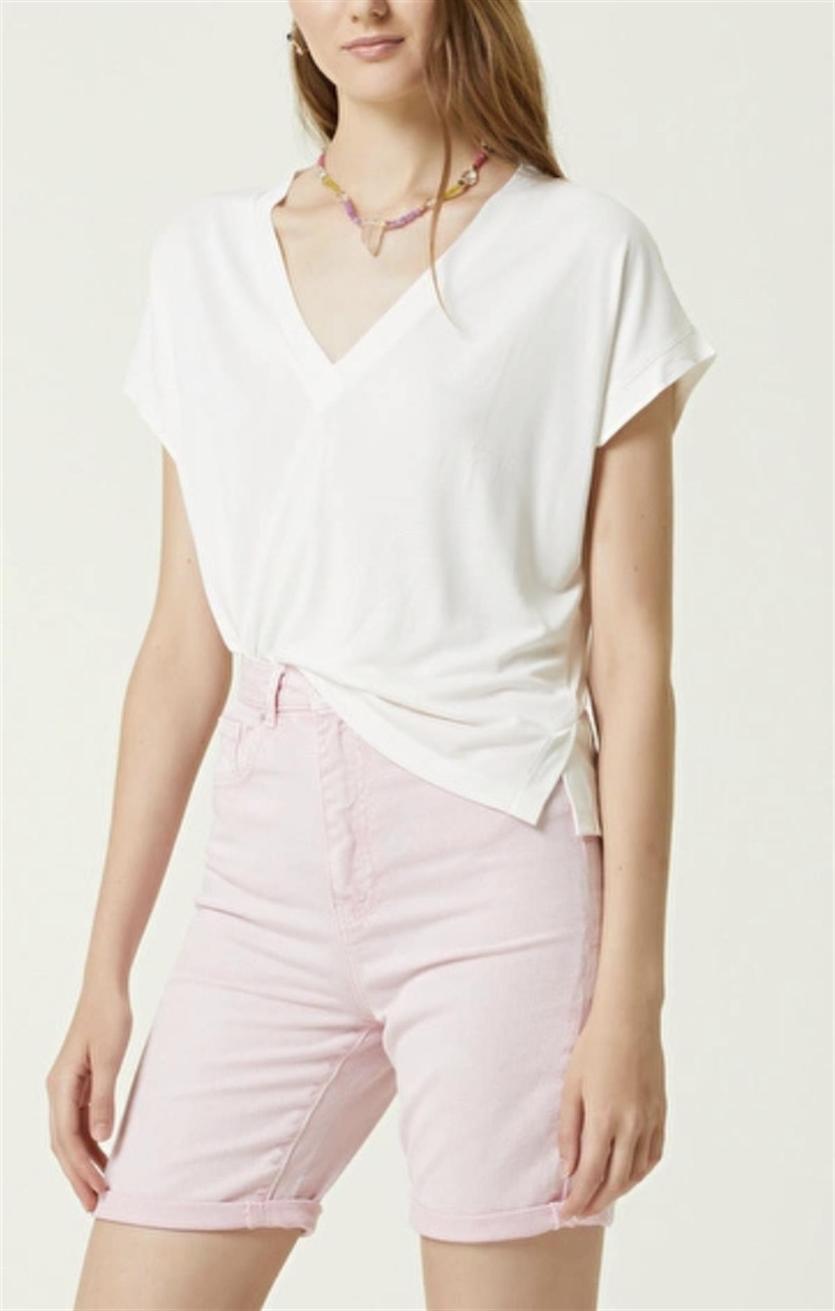 Orjinal Marka Beyaz Modal tişört