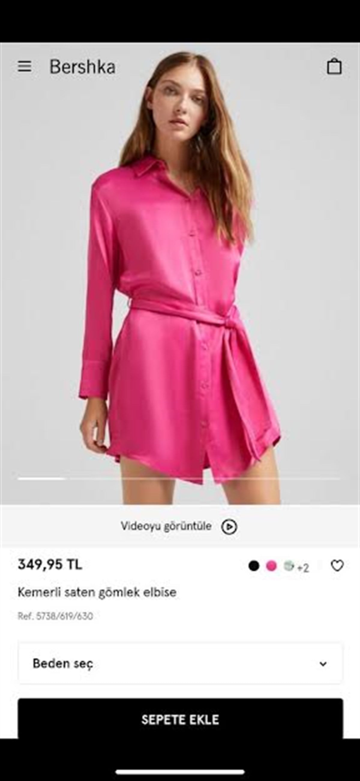 Orjinal Marka Pembe Saten Elbise