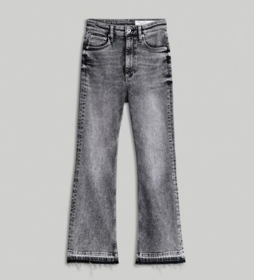 Rag Bone Yüksek Bel Gri Flare Jean
