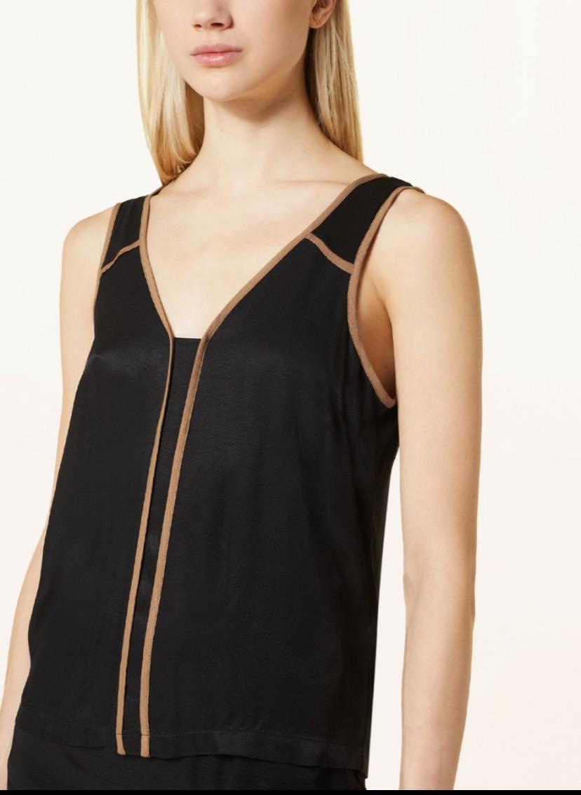 Reiss V Yaka Siyah Viskon Bluz