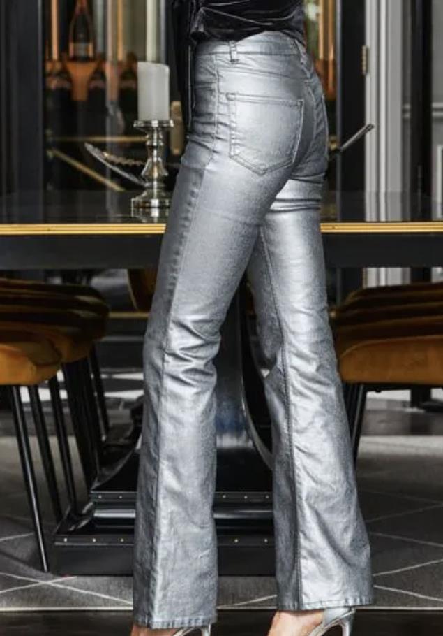 Sosander Metalik Gri Flare Jean