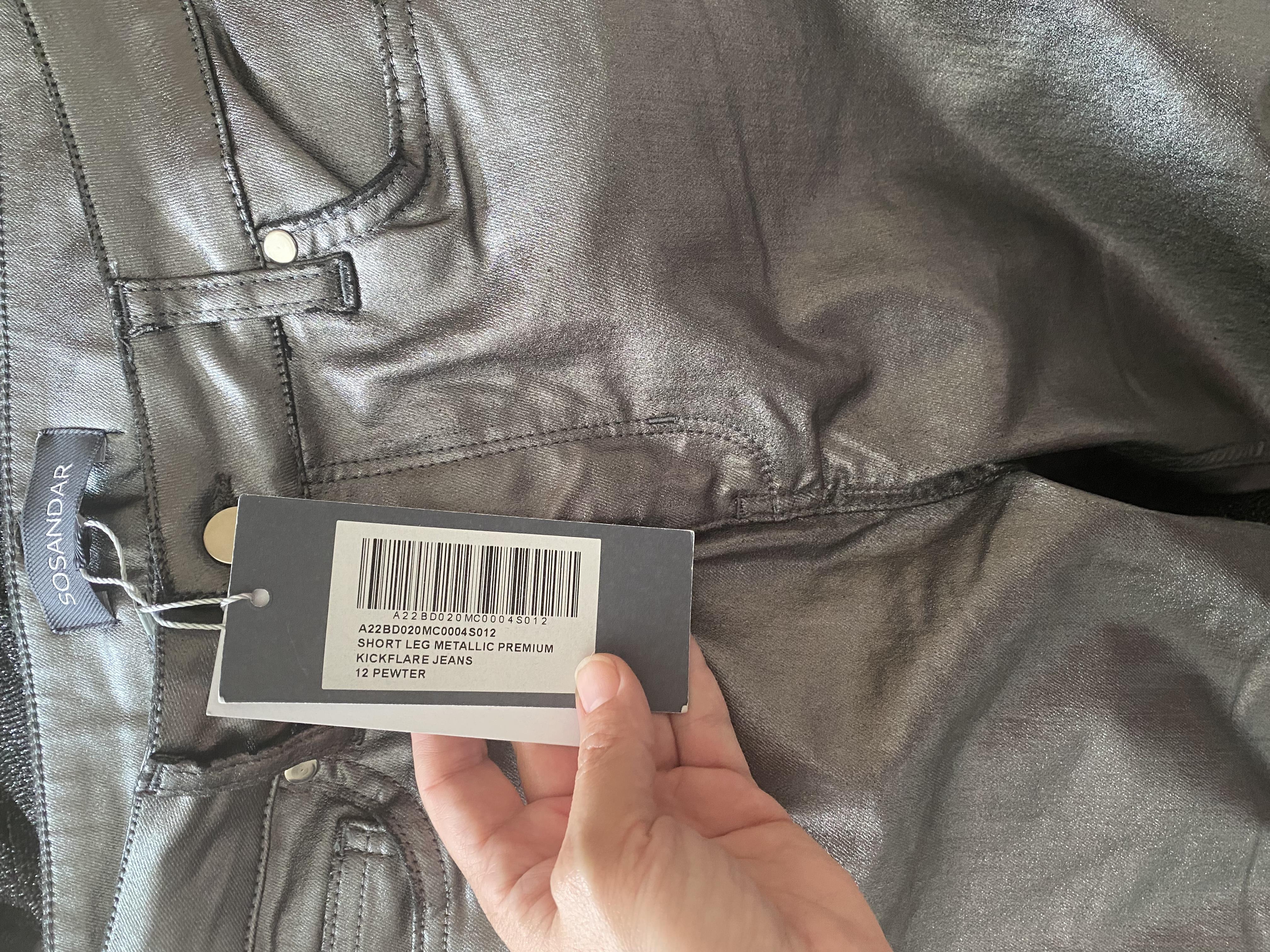 Sosander Metalik Gri Flare Jean