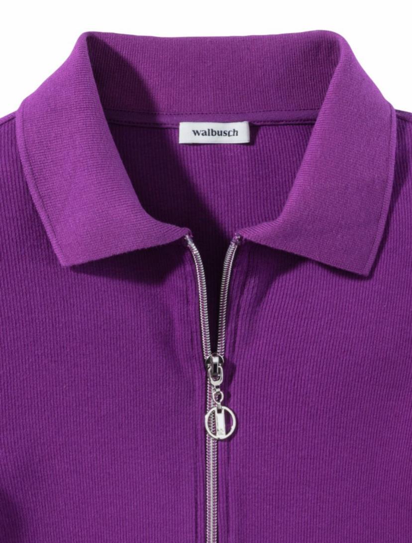Walbusch Mor Fermuarlı Sweatshirt