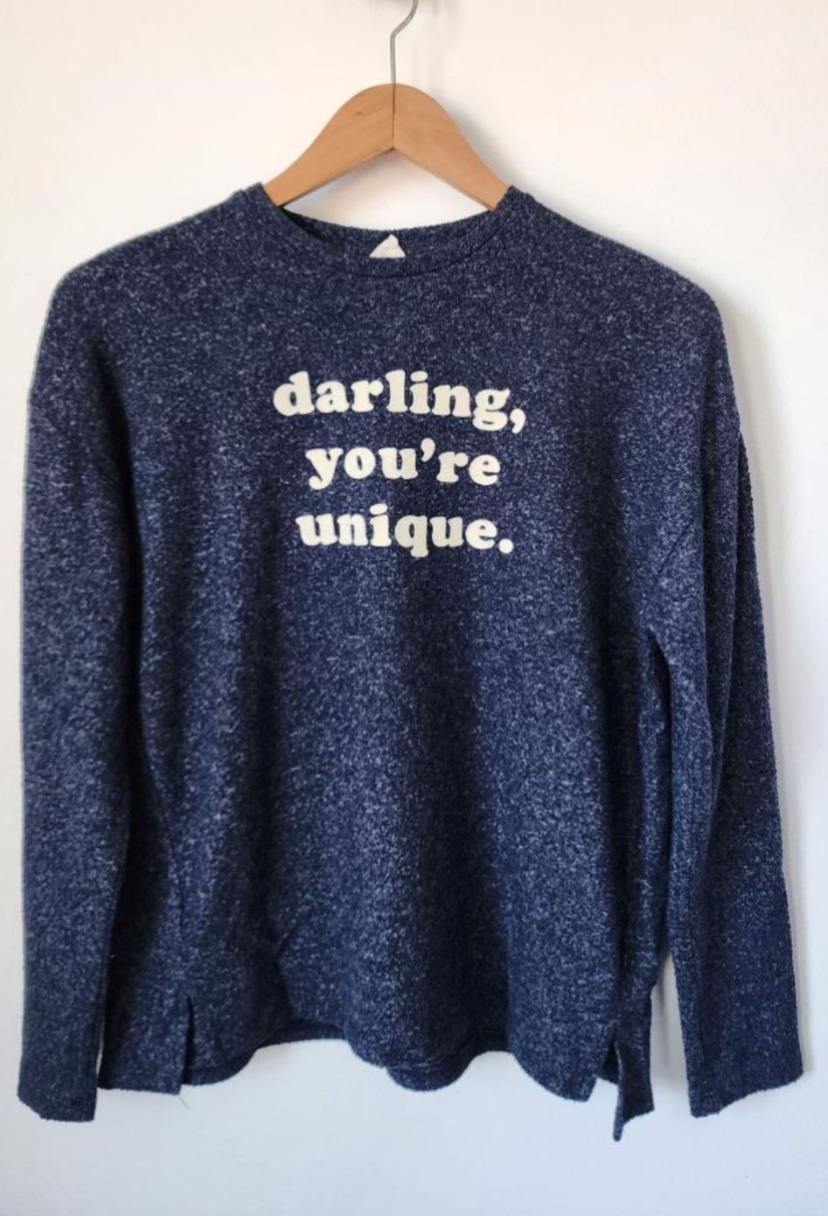 ZR Kabartma Baskılı Lacivert Bluz
