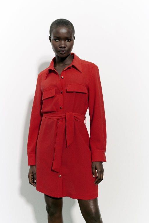 ZR Kırmızı Gömlek Elbise