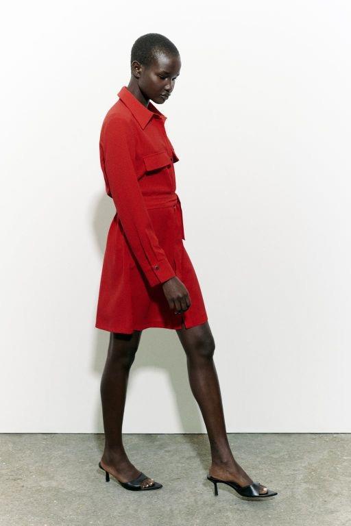 ZR Kırmızı Gömlek Elbise