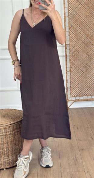 Askılı Bordo Elbise