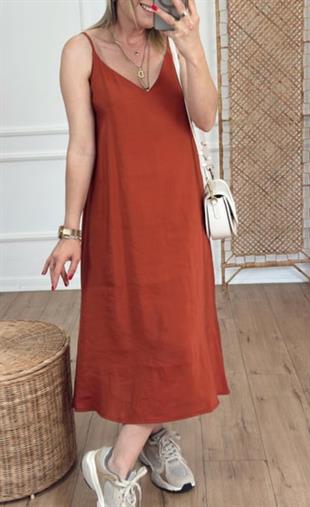 Askılı Kiremit elbise