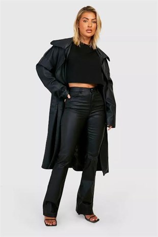 Bohoo Ultra Yüksek Bel Siyah Mumlu Jean