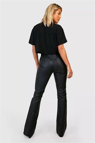 Bohoo Ultra Yüksek Bel Siyah Mumlu Jean