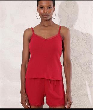 Bordo Viskon Pijama Takımı