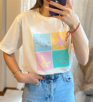 BYMN Dört Kuşlu Tişört