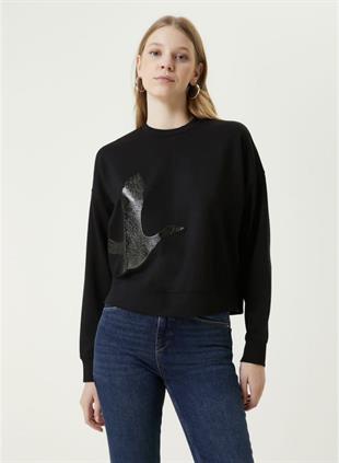 BYMN Kuş Baskılı Sweatshirt
