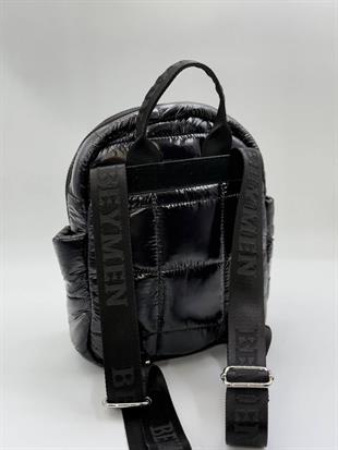 BYMN Parlak Siyah Sırt Çantası 