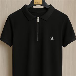 BYMN Polo Yaka Siyah Tişört