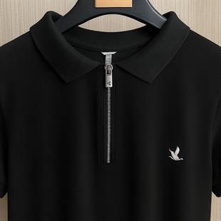 BYMN Polo Yaka Siyah Tişört