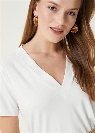 BYMN V yaka Bordo Tişört