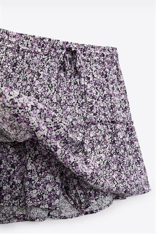 Çiçekli Şort Etek