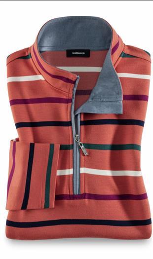 Kahverengi Renkli Çizgili Sweatshirt