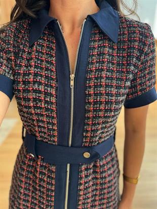 Kemerli Tüvit Elbise