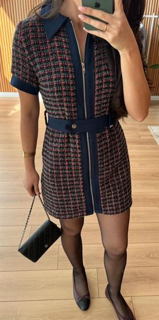 Kemerli Tüvit Elbise