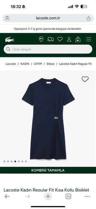 LCST Büzgü Detaylı Lacivert Elbise