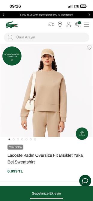 LCST Oversize Sütlükahve Sweatshirt