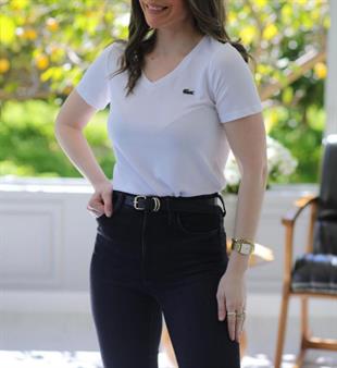 LCST V Yaka Beyaz Tişört