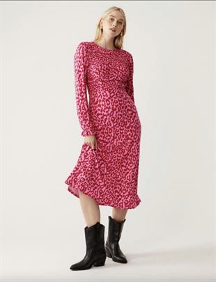 Marks&Spencer Full Likralı Leopar Desenli Elbise