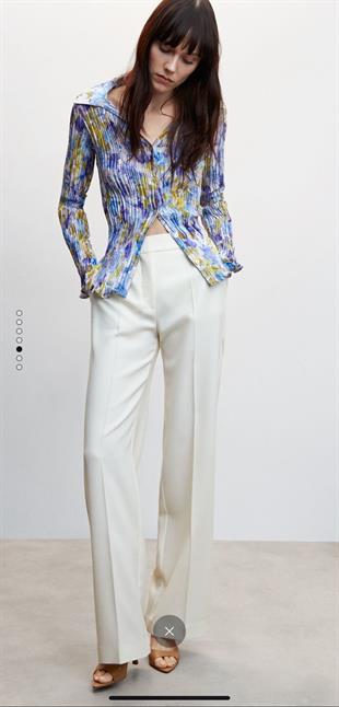 MNG Batik Desenli Büzgülü Gömlek