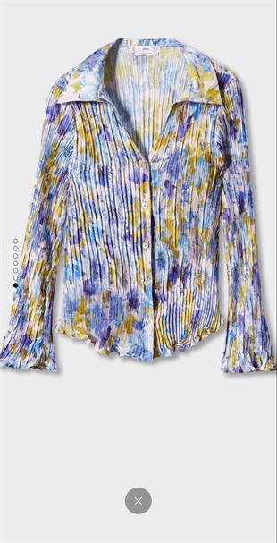 MNG Batik Desenli Büzgülü Gömlek