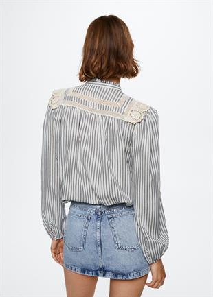 MNG Hakim Yaka Dantel Detaylı Gömlek